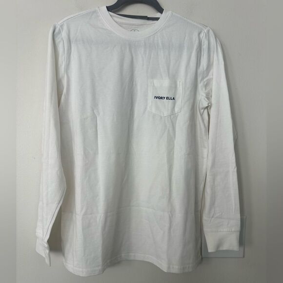 Ivory Ella Elephant Logo Long Sleeve Organic Cotton  T-Shirt S - Picture 2 of 5